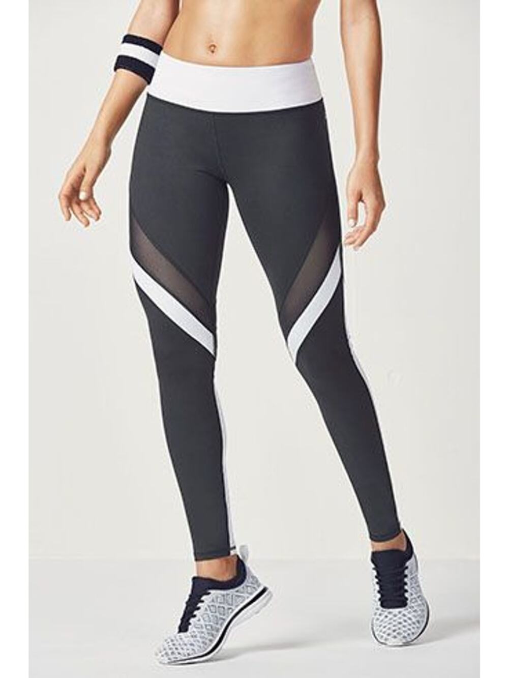 Fabletics Brogan Mesh Legging Black White Size XL
